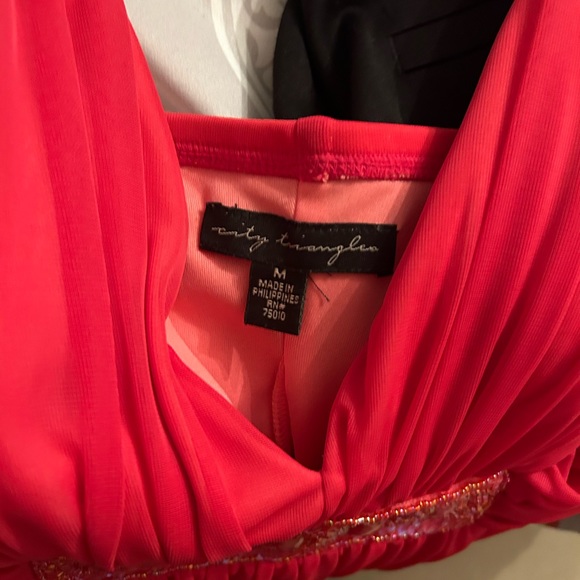 Coral Coloured Dress with Sequins - Picture 3 of 3